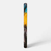 青と黄色のコンゴウインコの肖像画 SAMSUNG GALAXYケース (左側面)