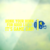 青と黄色のサッカーの試合日の戻り ウィンドウサイン (シート3)