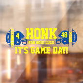 青と黄色のサッカーの試合日の戻り ウィンドウサイン (シート2)