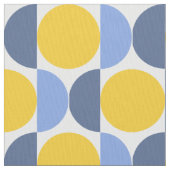 青と黄色のジオメトモダンリ ファブリック (クローズアップ)