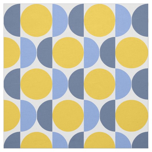 青と黄色のジオメトモダンリ ファブリック (見本)
