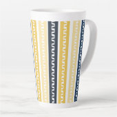 青と黄色のストライプ カフェラテマグ (右アングル)