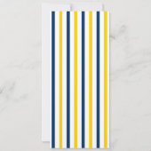 青と黄色のスポーツをテーマにしたチケット誕生日パーティー 招待状 (裏面)