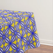 青と黄色のタイルスペインの模様のテーブルクロス テーブルクロス (インサイチュ)