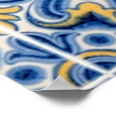 青と黄色のタイル,ポルトガル ポスター (角)