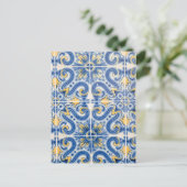 青と黄色のタイル，ポルトガル ポストカード (スタンド正面)