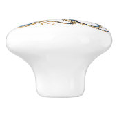 青と黄色のタコお洒落キャビネットドロワー セラミックノブ (側面)