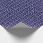 青と黄色のタータンチェックの格子縞。 ラッピングペーパー (角)