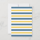 青と黄色のダージー 春の花 ブライダルシャワー 招待状 (裏面)