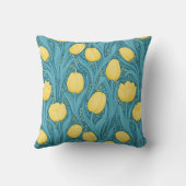 青と黄色のチューリップ クッション (裏面)