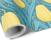 青と黄色のチューリップ ラッピングペーパー (ロールコーナー)