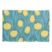 青と黄色のチューリップ 枕カバー (裏面-左)