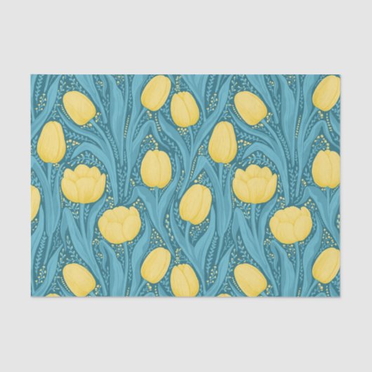 青と黄色のチューリップ 薄葉紙 (正面)