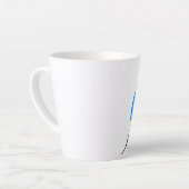 青と黄色のツバメウ尾、ウクライナデザイン カフェラテマグ (左アングル)