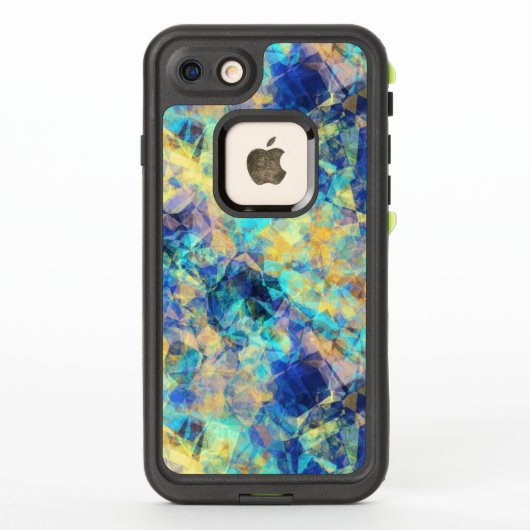 青と黄色のティッシュモンタージュ LifeProof iPhoneケース (裏面)