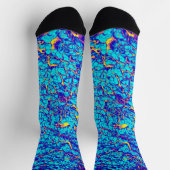 青と黄色のテキスユニークトパターン ソックス (上部)