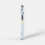 青と黄色のデイジーパターン iPhoneケース (右側面)