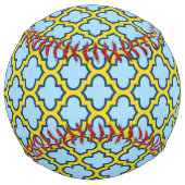 青と黄色のトレリス、ラティス、クローバー ソフトボール (裏面)