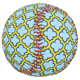 青と黄色のトレリス、ラティス、クローバー ソフトボール