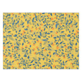 青と黄色のドードルの花 テーブルクロス (正面(横))