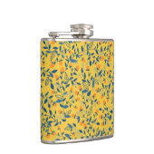 青と黄色のドードルの花 フラスク (右)