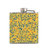 青と黄色のドードルの花 フラスク (裏面)