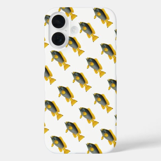 青と黄色のハタフエダイ、ヴィンテージの海洋生物 Case-Mate iPhoneケース (裏面)