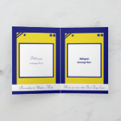 青と黄色のハッピーバースデーの息子 カード (内部)