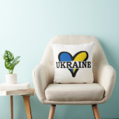 青と黄色のハート、ウクライナ国旗の色 クッション (椅子)