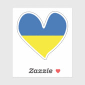 青と黄色のハート、ウクライナ国旗の色 シール (シート)