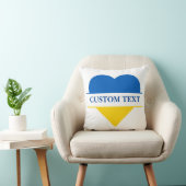 青と黄色のハート。カスタムテキスト.カスタマイズ可能 クッション (椅子)