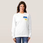 青と黄色のハート。カスタムテキスト.カスタマイズ可能 スウェットシャツ (正面フル)