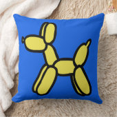 青と黄色のバルーンドッグ枕 クッション (ブランケット)
