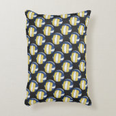 青と黄色のバレーボールのパターン アクセントクッション (正面(垂直))