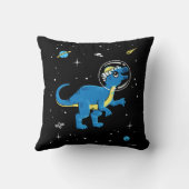 青と黄色のパキセファロザウルス宇宙 クッション (裏面)