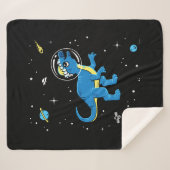 青と黄色のパキセファロザウルス宇宙 シェルパブランケット (正面(横))
