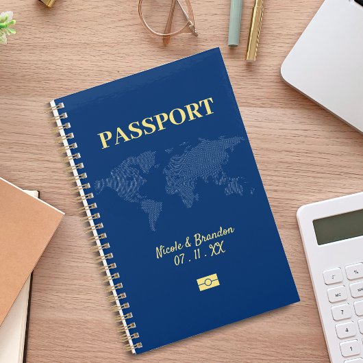 青と黄色のパスポート宛先の結婚式 プランナー手帳