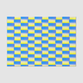 青と黄色のパターンのウクライナインスパイアプロの平和 薄葉紙