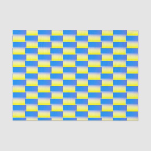 青と黄色のパターンのウクライナインスパイアプロの平和 薄葉紙 (正面)