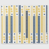 青と黄色のパターンのラッピング紙 ラッピングペーパー (フラット)