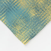 青と黄色のパターン フリースブランケット (角)