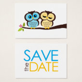 青と黄色のフクロウ結婚ズ (正面&裏面)