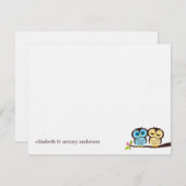 青と黄色のフクロウ結婚ズ (正面/裏面)