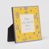 青と黄色のフルーア枠 フォトプラーク (正面)