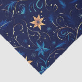 青と黄色のフローラとつる植物クリスマス 薄葉紙 (詳細)