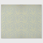 青と黄色のフローラギフト ラッピングペーパー (フラット)