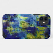 青と黄色のフローラ抽象芸術絵画 Case-Mate iPhoneケース (裏面(横))