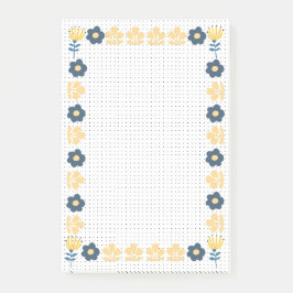 青と黄色のフローラ行頭文字紙の背景 ポストイット