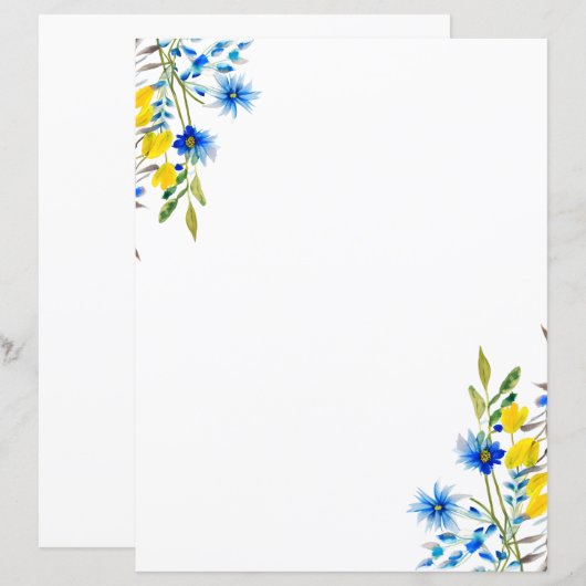 青と黄色のフローラ (正面/裏面)