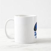 青と黄色のフートボール コーヒーマグカップ (左)